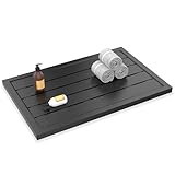 YARDIN 100×65×4 cm Gartendusche Bodenplatte PP Kunststoff Bodenelement Anti Rutsch Bodendusche für Solardusche Campingdusche Outdoor Dusche Pooldusche, Anthrazit