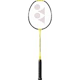 YONEX Nanofare Badmintonschläger mit 1000 Spielen, 4U, 5G, Blitzgelb, Smash-Geschwindigkeit, mittelsteif, Aero-Rahmen, explosives Sonic Flare System, Headlight, entwickelt von Japan