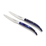 Arcos - Chef Jose Andres Messer | Steakmesser Set mit 2 Stück | 10.2 cm Steak- und Fleischmesser aus Nitrum-Edelstahl | Ergonomischer Avantgarde-blau marmorierter Griff