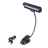 kwoifioy 10LED Licht Clip On Licht Für Studie Angeln USB Wiederaufladbare Leselicht Geeignet Zum Lesen Und Freien