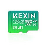 KEXIN Micro SD Karte 128GB microSDXC UHS-I Speicherkarte 128 GB + Adapter (Für Smartphones und Tablets, A1, Class 10, U1, V30, Full HD-Videos)