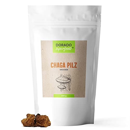 Chaga Pilz Brocken Stücke für Tee | 500 g aus sibirischer Wildsammlung | Dorado Superfoods ® - frei von Zusätzen