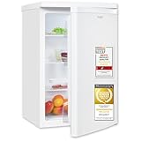 Exquisit Kühlschrank ohne Gefrierfach, 127 Liter, 55 cm Breit, Freistehend, Kompakt, Temperaturregelung, LED-Licht, KS516-V-040E weiss