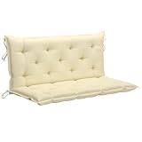 Kangmusi Hollywoodschaukel mit Creme Auflage 170 cm Massivholz Teak,3062879
