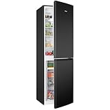 Bomann® Kühlschrank mit Gefrierfach | No-Frost Gefrierteil | 181cm Kühlschrank | 39dB | Kühl Gefrierkombination mit MultiAirflow | 247L | Kühl Gefrierkombination No-Frost | KG 7360 schwarz-inox