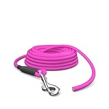 10m Schleppleine Hunde, Wasserfeste Hundeleine Rundleine mit Handschlaufe, Robuste Freilauf-Trainingsleine pink, bis 35kg