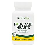 NaturesPlus Folic Acid Heart - Folsäure hochdosiert mit Vitamin B6 und Vitamin B12 (400 mcg, 90 Tabletten) - Folsäure Komplex Tabletten