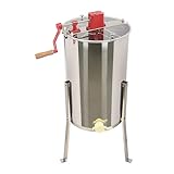 Manueller Honigextraktor, 3 Rahmen Honigschleuder Extraktor Imkerei Extraktion Edelstahl Bienenextraktor Honeycomb Drum Spinner mit klarem Deckel