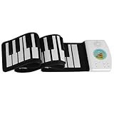 Ohulelks Elektronisches Handklavier mit 49 Tasten, Tragbare Tastatur, Silikon, Weiches Klavier, Bluetooth-Kompatibel, Kindergeschenk,