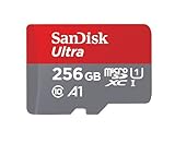 SanDisk Ultra microSDXC UHS-I memory card 256 GB+adapter (for Android smartphones and tablets and MIL cameras, A1, C10, U1, 120 MB/s transfer)