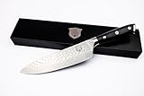 Generisch Neilnoir Damast Küchenmesser – Chefmesser mit 67-lagigem Damaststahl, 20 cm Klinge, Allround Messer