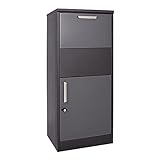XPOtool Paketkasten Schwarz 500 x 375 x 1150 mm, Paketbox Zuhause, Private Paketannahme passend für Pakete und Päckchen, Standbriefkasten Stahl