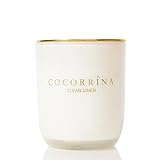 Cocorrína Candle Duftkerze im Glas - Saubere Leinen, Brenndauer bis zu 40 Stunden, Natürliche Soja-Kerze, Weihnachten Geschenk Kerze, 180g