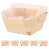 KICHOUSE 1 Satz Holzbrotbox kuchenform Backformen aus Papier Brotbackform aus Papier Backpapierpfannen Kastenformauskleidung Backeinlagen Brottablett aus Papier Muffin-Liner Khaki