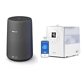 Philips 800i Serie Kompakt-Luftreiniger, 49m2, HEPA- und Aktivkohlefilter & LEVOIT Luftbefeuchter, Smart 6L Top-Fill Warmer/Kalter Nebel mit Alexa/APP Steuerung