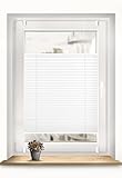 Sonello Plissee Klemmfix ohne Bohren 80cm x 100cm Weiß Faltrollo Plisseerollo Jalousie für Tür & Fenster Blickdicht Sichtschutz Sonnenschutz Fertifplissee Rollo