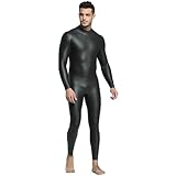 WDSBZNB Neoprenanzug 3MM Neoprenanzug for Männer und Frauen, elastischer Neopren-Freitauchanzug, hält warm, offenzellige Schwimmanzüge, einteiliger Neoprenanzug(Black,L)