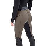 STOOKI Damenreithose, Kniebesatz, Reithose, Reithose, Schulstrumpfhose, Reithose, Übung, Reithose mit Taschen, coffee, S