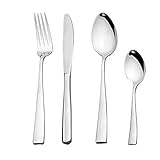 Otto Koning Leipzig, Besteck Set 8 Personen, Essbesteck Set 32 teilig, Besteck Edelstahl, Hochglanzpoliert, Dicke 3 mm. Modernem und Schlichtem Design