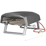 BBQ-Toro Gas Pizzaofen mit Drehfunktion | Mobiler Pizza Ofen mit Pizzastein | 8,5 kW | Gasofen, Gasgrill Camping | Pizzaofen 360° Drehbar (Pizzaofen mit rundem Pizzastein)