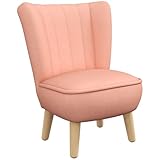 AIYAPLAY Kindersessel, Kindersofa mit Samtoptik, Holzbeine, Kinderstuhl für Kinderzimmer, Spielzimmer, Rosa