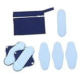 UTHCLO 1 Satz Waschbare Stilleinlagen Slipeinlagen Stilleinlagen nach der Geburt waschbare Damenbinde waschbare Periodenbinden Damenbinden wiederverwendbare Periodenpads Pul-Stoff Blau