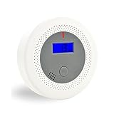 Kohlenmonoxidmelder mit 10-Jahres-Lithiumbatterie, Sprachalarm & LED-Display – CO-Warnmelder EN50291 Zertifiziert, für Haus, Wohnung, Wohnmobil（1 Stück）