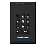 SecureData SecureDrive KP 4 TB hardware-verschlüsseltes USB 3.0 Externes Laufwerk FIPS 140-2 Level 3 Entsperren über Tastatur, TAA-konform, CJIS, HIPAA, CMMC, DSGVO-konform, funktioniert mit Mac und