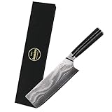 Sumisu Knives - Japanische Nakiri (Hackmesser), Black Kollektion, 100% Damastmesser, Geliefert in luxuriöser Geschenkbox, Geschenk, Küchenmesser