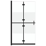 wenjingqi 151187 Duschabtrennung, klappbar, ESG-Glas, halb mattiert, 80 x 190 cm