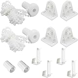 2 Sets Rollo Halterung Fenster 17mm, Klemmfix Rollo ohne Bohren, Ersatzteile für Verdunklungsrollo, Doppelrollo, Seitenzugrollo, Weiß