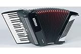 Hohner Bravo Line Facelift III Chromatisches Piano-Akkordeon mit Tasche 96 Bass Schwarz