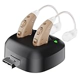 Digital Sound Amplifier - (2 Stück) Rauschunterdrückung mit One-Touch-Lautstärkeregler, fast unsichtbar hinter dem Ohr, aktualisiertes Design 2019 und wiederaufladbares USB-Dock von MEDca