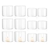 Teelichthalter Teelicht Glas Teelichtgläser Kerzengläser: Candeldo 12 Stück Windlicht Klein Teelichter Deko für Weihnachten Hochzeit Adventskranz