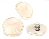 10 edle, unregelmäßige Ösenknöpfe in beige, Emaille 21 mm x 20 mm - zum nähen, annähen aufnähen Basteln und Dekorieren
