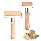 volumoon 2 Stück Teigroller Klein Holz, Nudelholz Holz, Rollstab Backen, Teigroller Pizza, Klein Und Mittel Teigroller, Kleines und Mittleres Nudelholz für Pizza/Desserts/Knödelhäuten