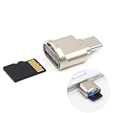 Micro-SD-Kartenleser, USB C auf SD-Kartenleser, Typ C TF Speicherkartenleser, OTG-Gerät, Speicherkartenadapter, Kartenleser, für Laptops, Kameras, Smartphones, Desktop, die meisten Typ-C-Geräte (Gold)