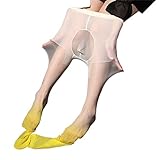 Strumpfhalter Set Herren Strumpfhosen Hochglänzende Elastische Nylonstrümpfe Seidige Strumpfhosen Verlaufssocken Bonbonfarbene Strumpfhosen Strumpfhalter Damen Schwarz Retro (Yellow, One Size)