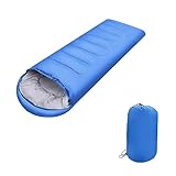 Schlafsack mit Kapuze, 3 -Jahreszeit wasserdicht warme, leichte rechteckige Umschlag Camping -Campingschlafsack (Blau)