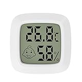 Jsdoin Digitales Mini Thermo-Hygrometer, Innen LCD Digital Thermometer Luftfeuchtigkeitsmesser, Thermometer Hygrometer für Babyzimmer Seniorenzimmer Arbeitszimmer Weinkeller (1 Stück)