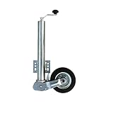 Wiltec automatisches Anhänger Stützrad mit 453 kg Stützlast ø60 mm, Bugrad mit Kurbel, Anhängerrad, Abstellstütze