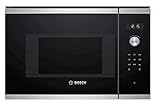 Bosch BFL524MS0 Serie 6 Einbau-Mikrowelle, 38 x 60 cm, 800 W, Drehteller 25,5cm, Türanschlag Links, AutoPilot 7 7 Automatikprogramme, Reinigungsunterstützung, LED-Touchdisplay, Edelstahl