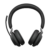Jabra Evolve2 65 Wireless PC Headset – Noise Cancelling Microsoft Teams Certified Stereo Headphones With Long-Lasting Battery – USB-A Bluetooth Adapter – Black