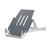 R-Go Tools Laptop ständer, Laptop Halterung Schreibtisch, Höhenverstellbar, Ergonomisch, Faltbarer Aluminium Laptop Stand, 3-stufige Winkel, Notebook/MacBook Ständer, Für Laptops [10/17-22 Zoll]