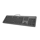 Hama USB Tastatur mit Kabel „KC-700“ (PC Tastatur Slim, mit flachen Tasten, leise Tastatur mit Scissortasten, deutsches Tastaturlayout QWERTZ, USB-A, extra langes Kabel 180 cm) anthrazit/schwarz