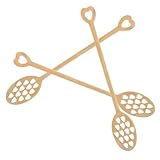 BESTYASH 3 Stück Teiliges Holz Honiglöffel mit Herzförmiger Aussparung Praktischer Honigstirrer für Kaffee Tee Marmelade Eleganter Rührstab für Hochzeit Alltag und Küche
