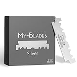 My-Blades® - Silver - 100 Einseitige Rasierklingen aus deutschem Stahl – Halbe Klinge eisgehärtet für Rasiermesser und Shavette