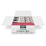 Amazon-Marke: Amfit Nutrition Pflanzenproteinriegel mit Zuckerarm, Himbeere, 55 g (12er-Pack)