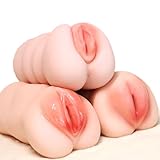 Gtbxfu Realistischer Masturbator Taschenmuschi Sexspielzeug with 3D Clitoris ChannelZweikanal-Masturbatorfür Männer Mastubator Sex Toys für Paare Erotik sextoy(C)