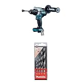 Makita DHP486Z Akku-Schlagbohrschrauber 18V (ohne Akku, ohne Ladegerät) + Holzbohrer-Set 4-10mm